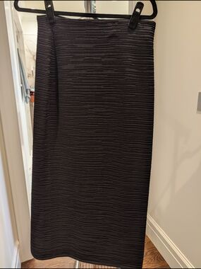 Cos black Midi Skirt With Texture